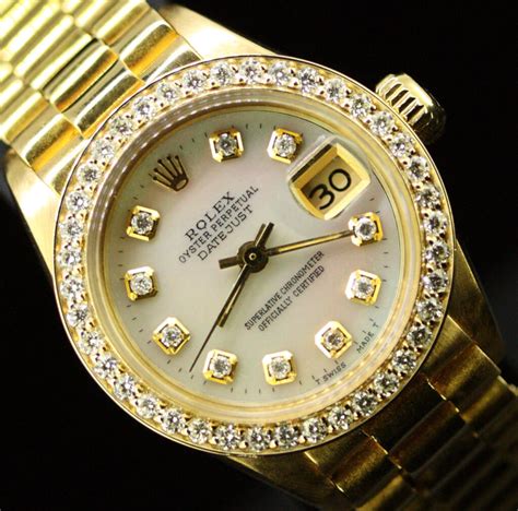 gold rolex women& 39|Rolex lady Datejust 18k gold.